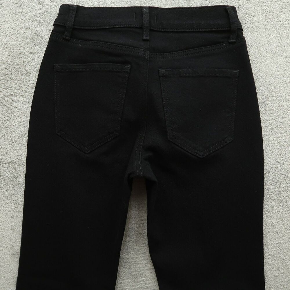Express Jeans Womens Size 0 Black Skyscraper Mid-Rise Kick Split Hem 31" Inseam - Picture 15 of 16